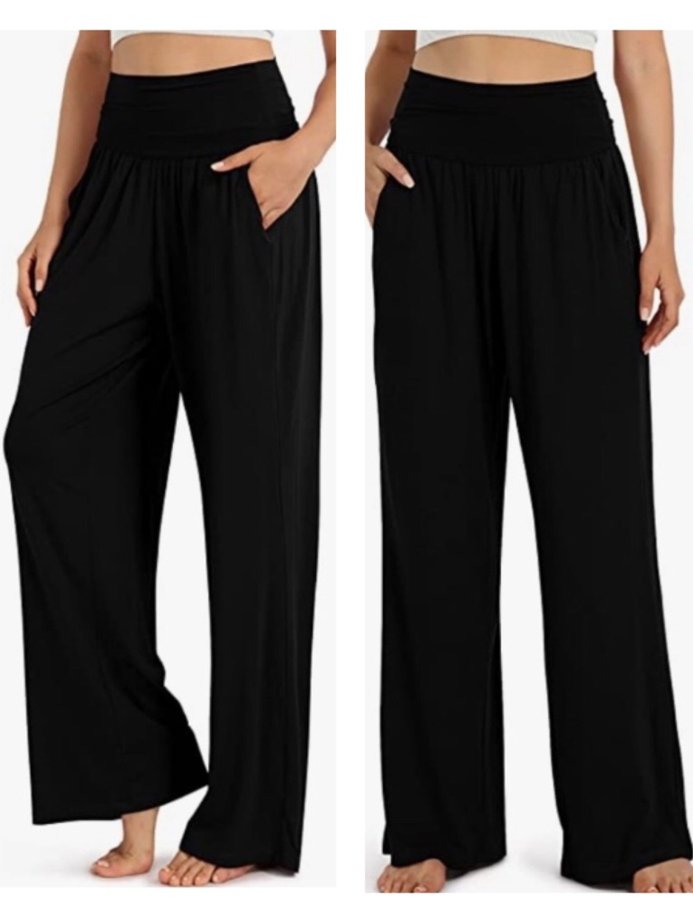 Wide Leg Black Lounge Pants